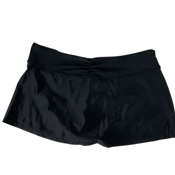 Athleta Black Ruched Waist Swim Skirt with Built-In Briefs Small Style #964883 - Picture 3 of 8
